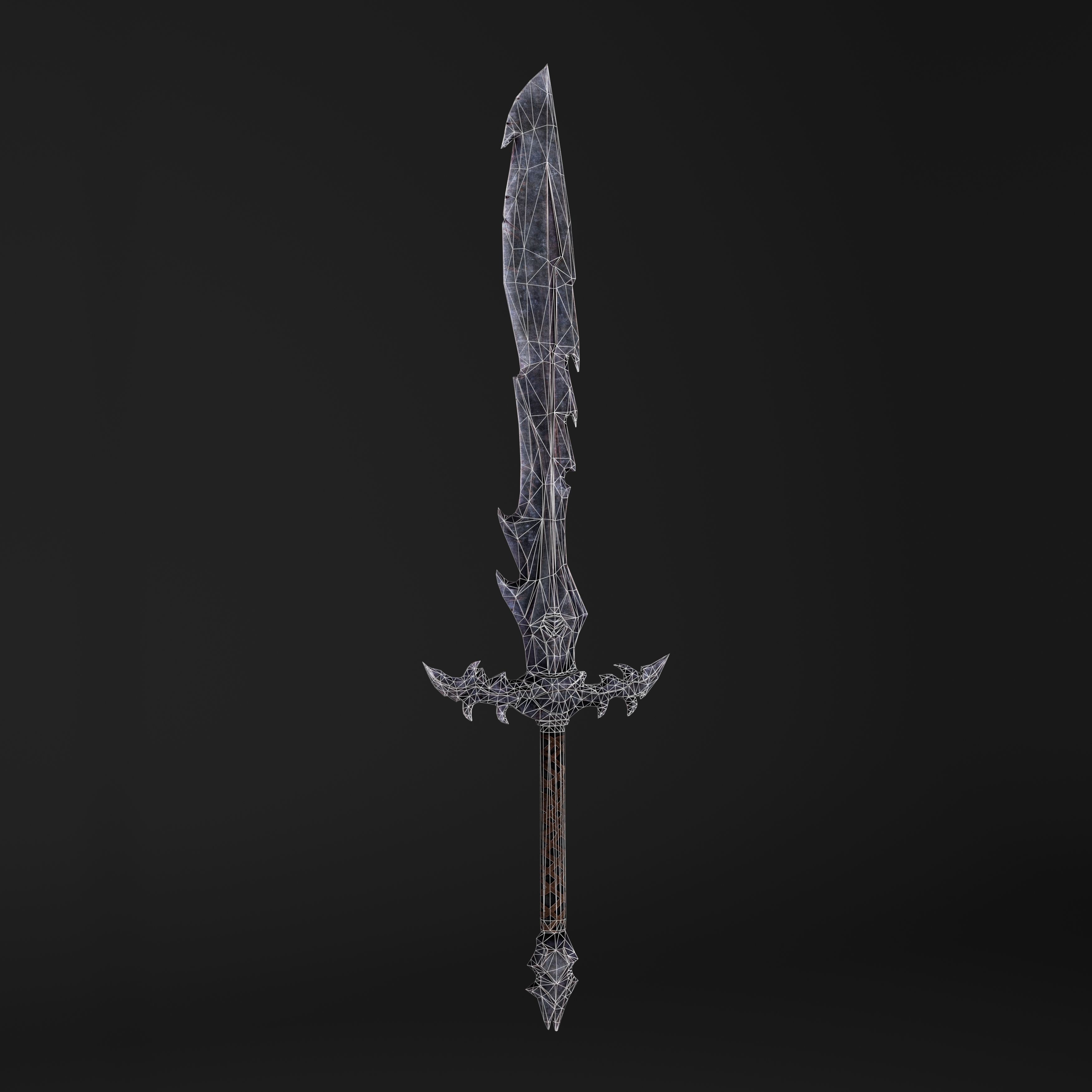 Hook Sword Low-poly 3D model_15