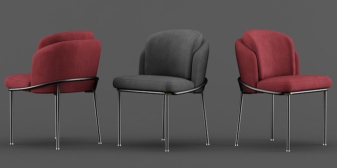 minotti fill noir chairs set 3D model