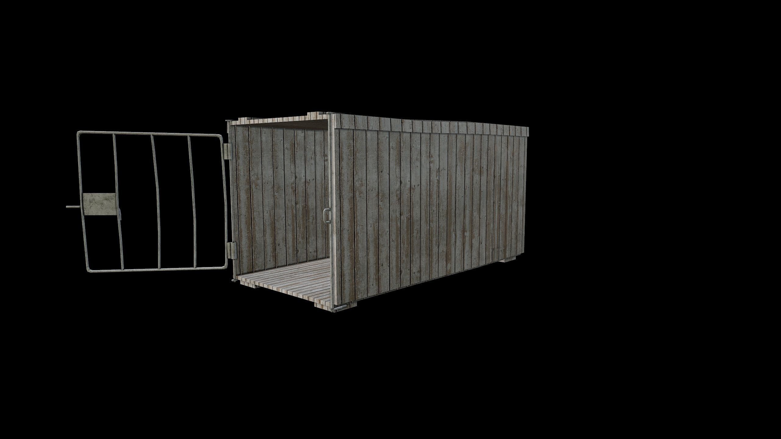 Dog Cage - 2 Models - PBR - Textured Low-poly 3D model_14