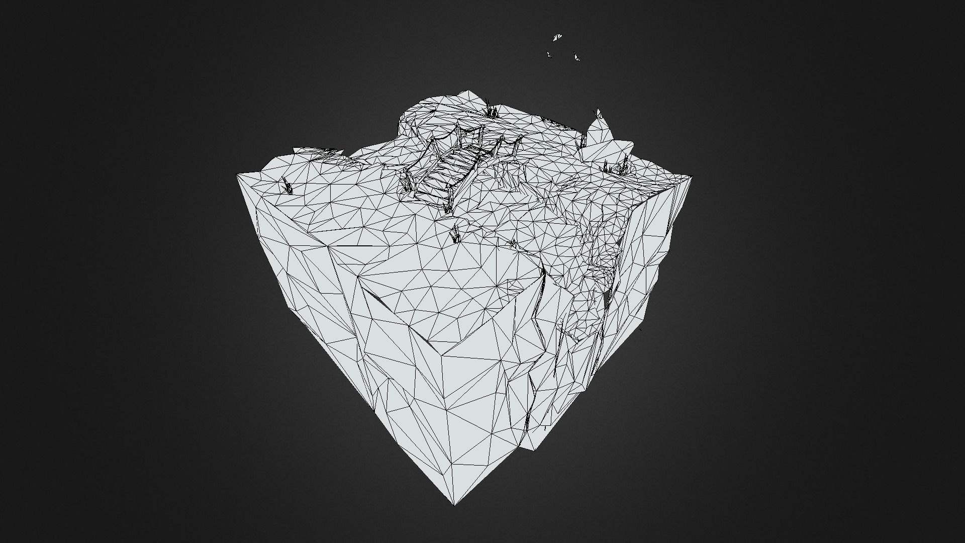 Low Poly Island with bridge Low-poly 3D model_2