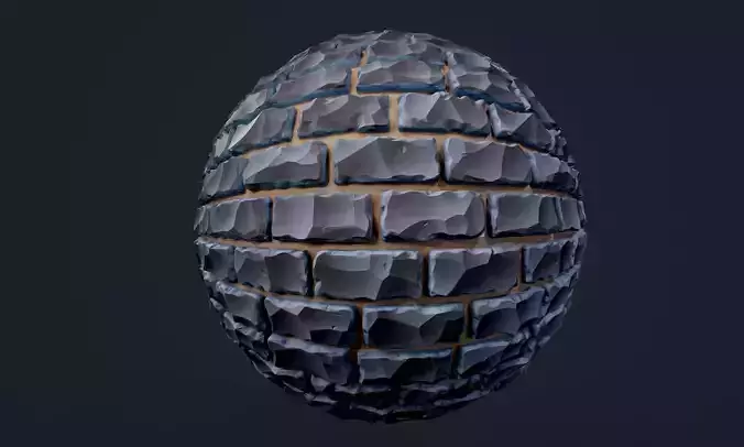 Stylized Brick Wall Seamless PBR Texture