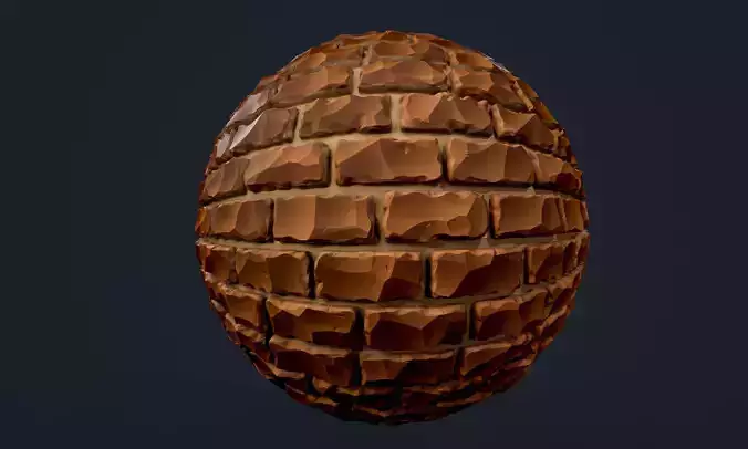 Stylized Brick Wall Seamless PBR Texture