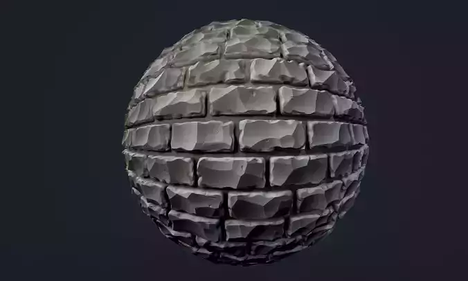 Stylized Brick Wall Seamless PBR Texture