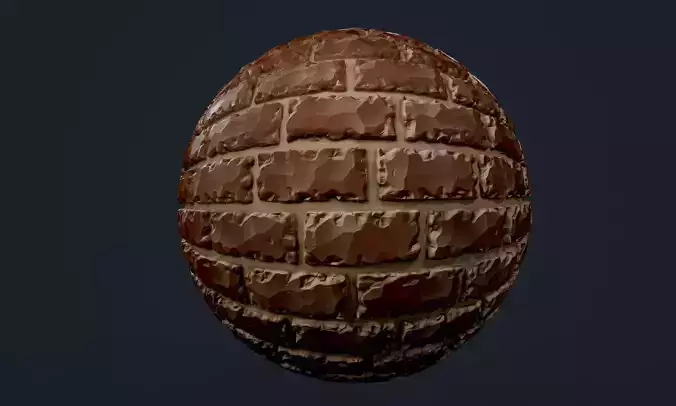 Stylized Brick Wall Seamless PBR Texture