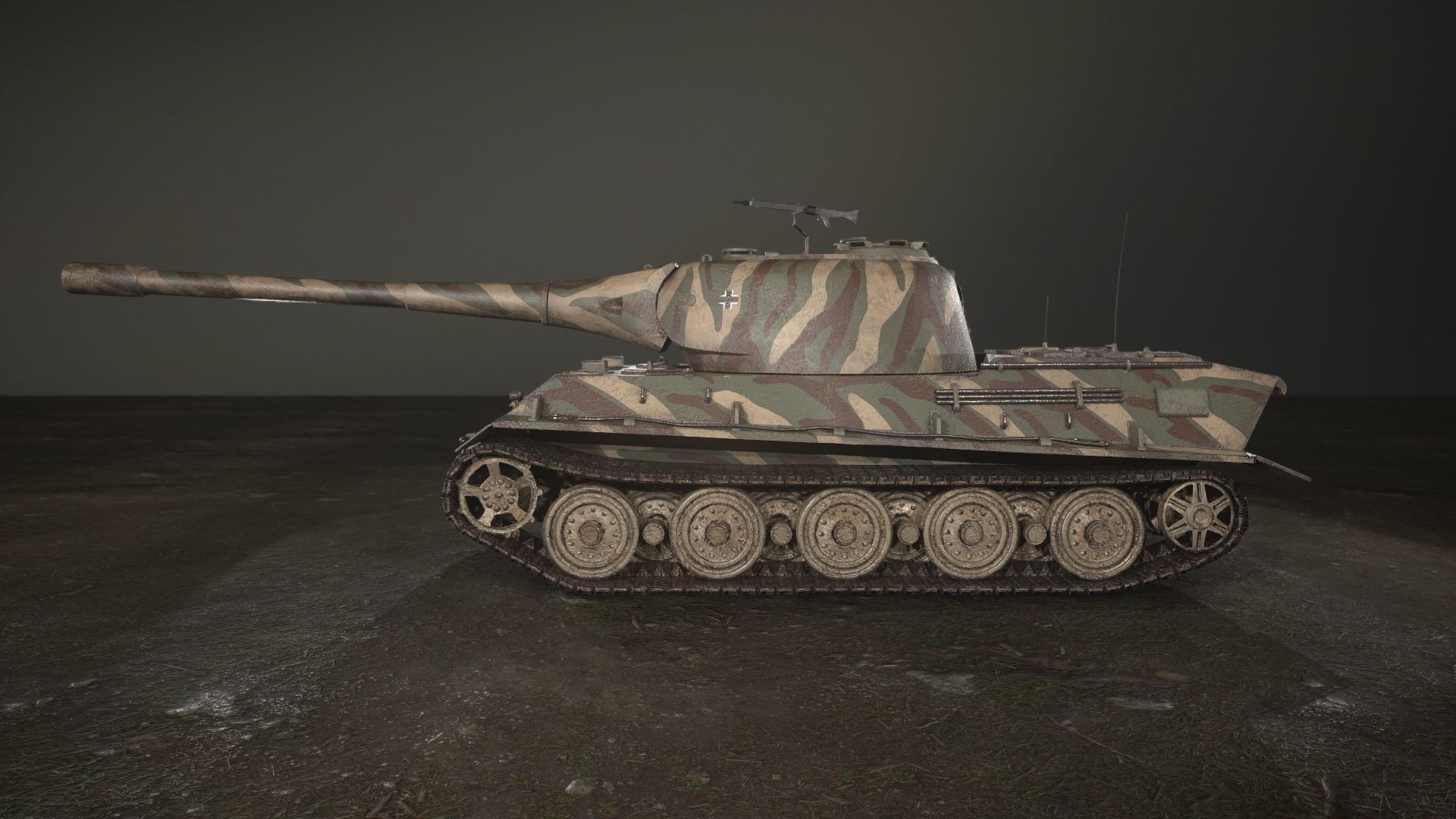 German Panzer VII Lowe Tank Low-poly 3D model_4