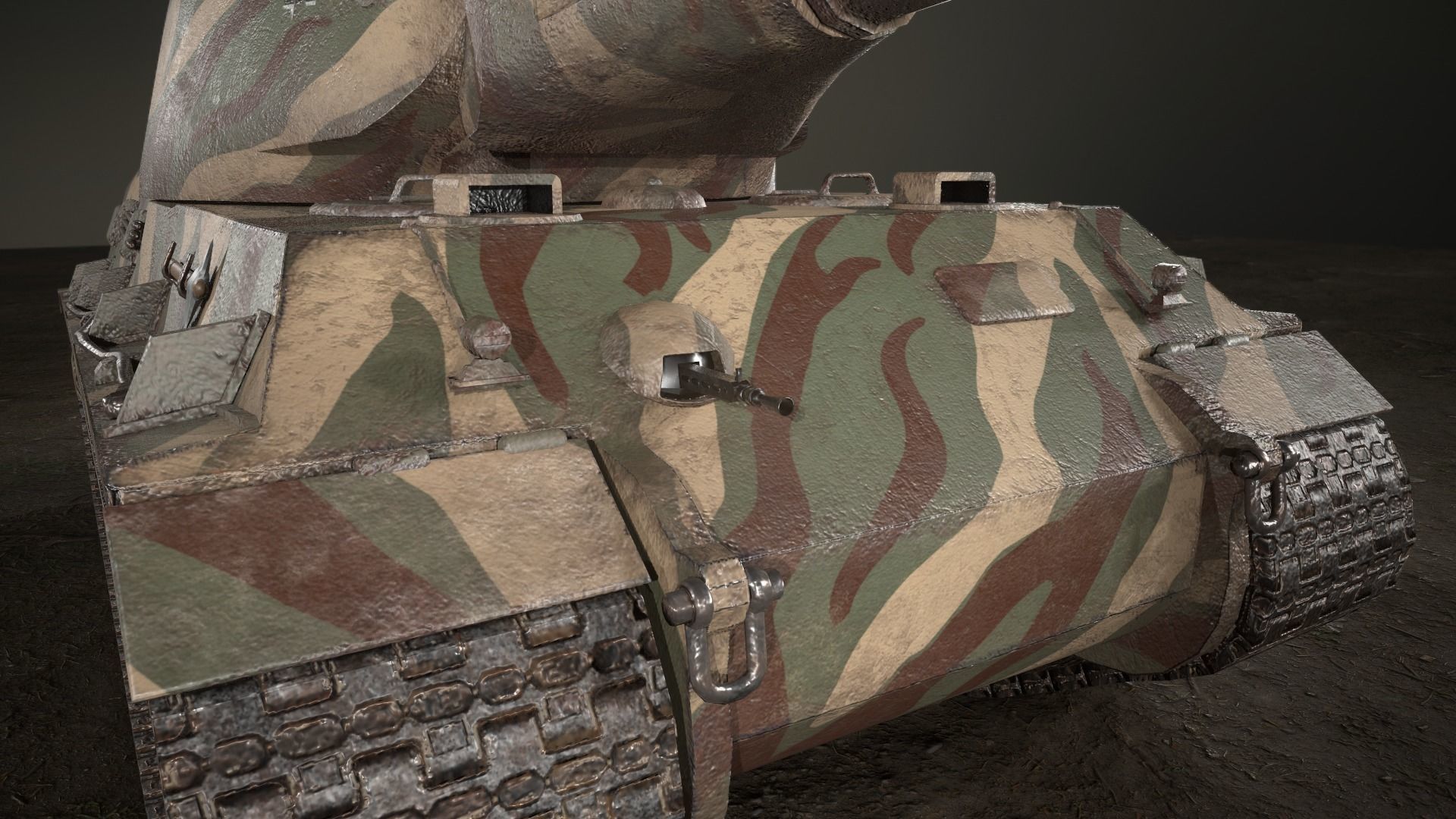 German Panzer VII Lowe Tank Low-poly 3D model_17