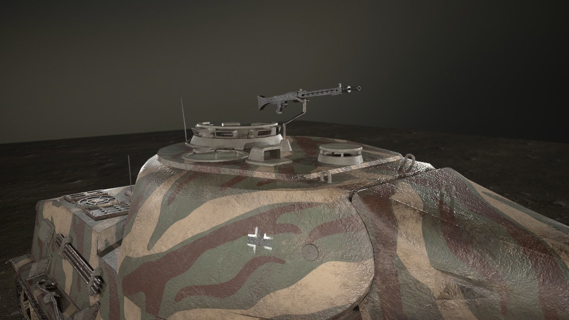 German Panzer VII Lowe Tank Low-poly 3D model_16