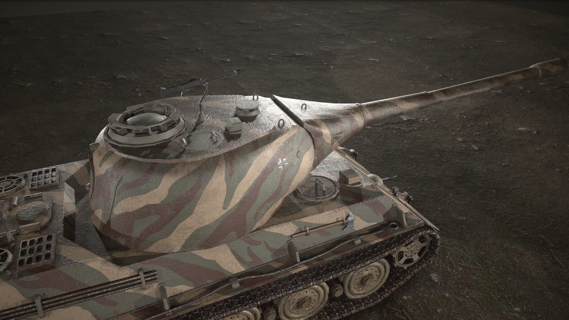 German Panzer VII Lowe Tank Low-poly 3D model_30