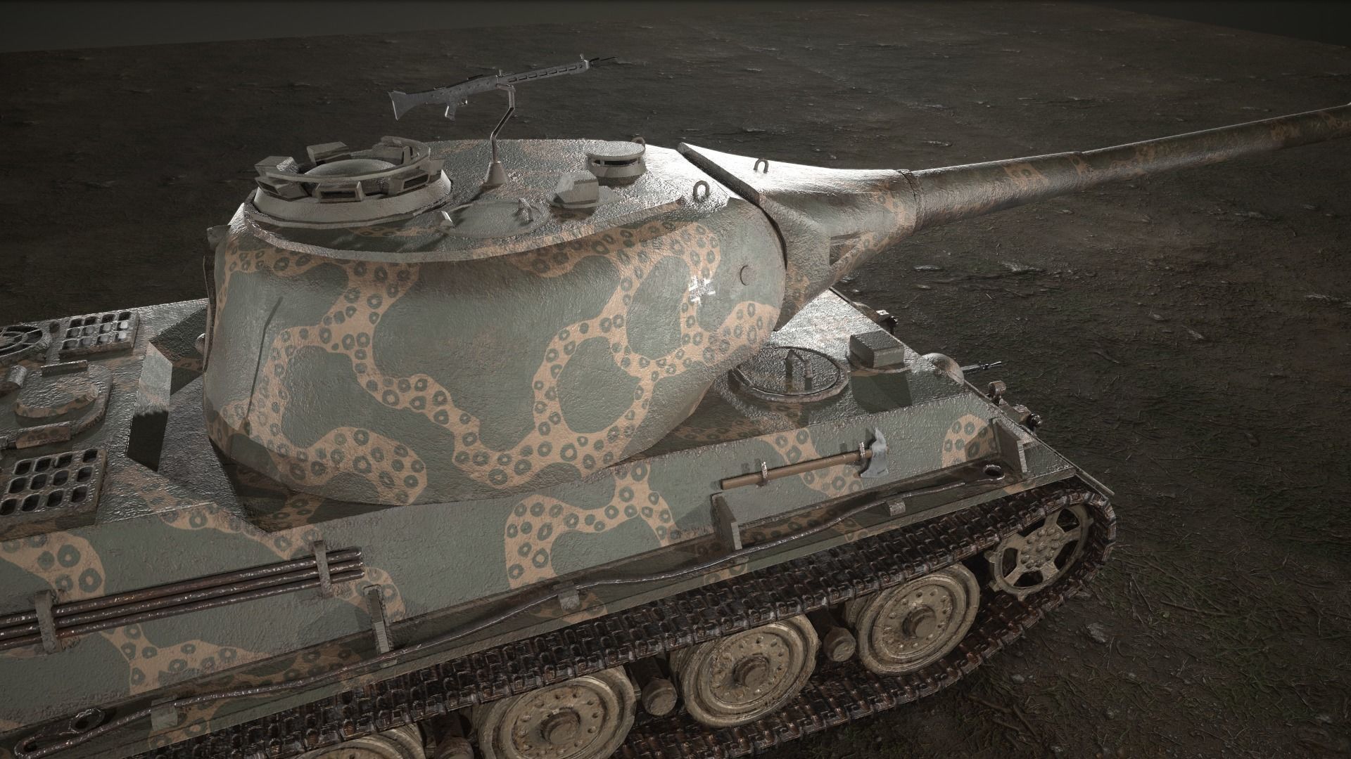 German Panzer VII Lowe Tank Low-poly 3D model_37