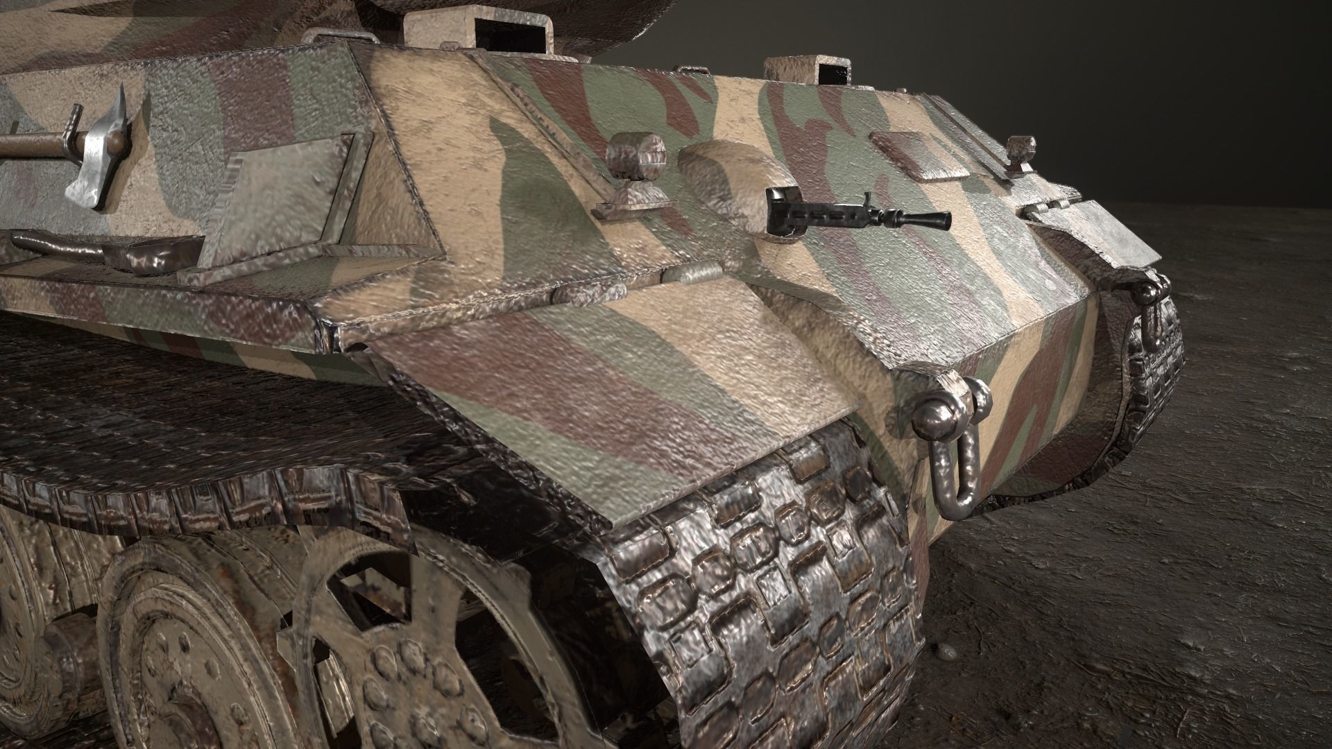 German Panzer VII Lowe Tank Low-poly 3D model_19