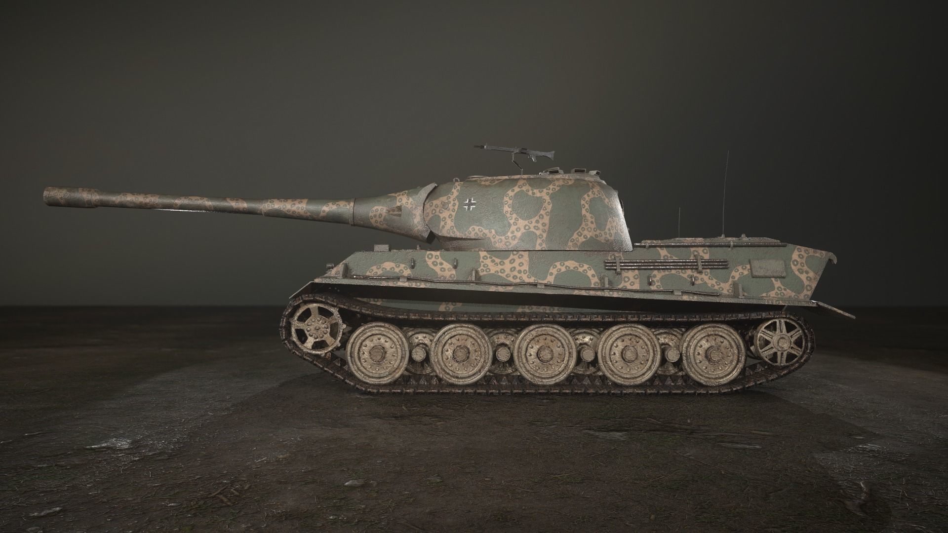 German Panzer VII Lowe Tank Low-poly 3D model_34