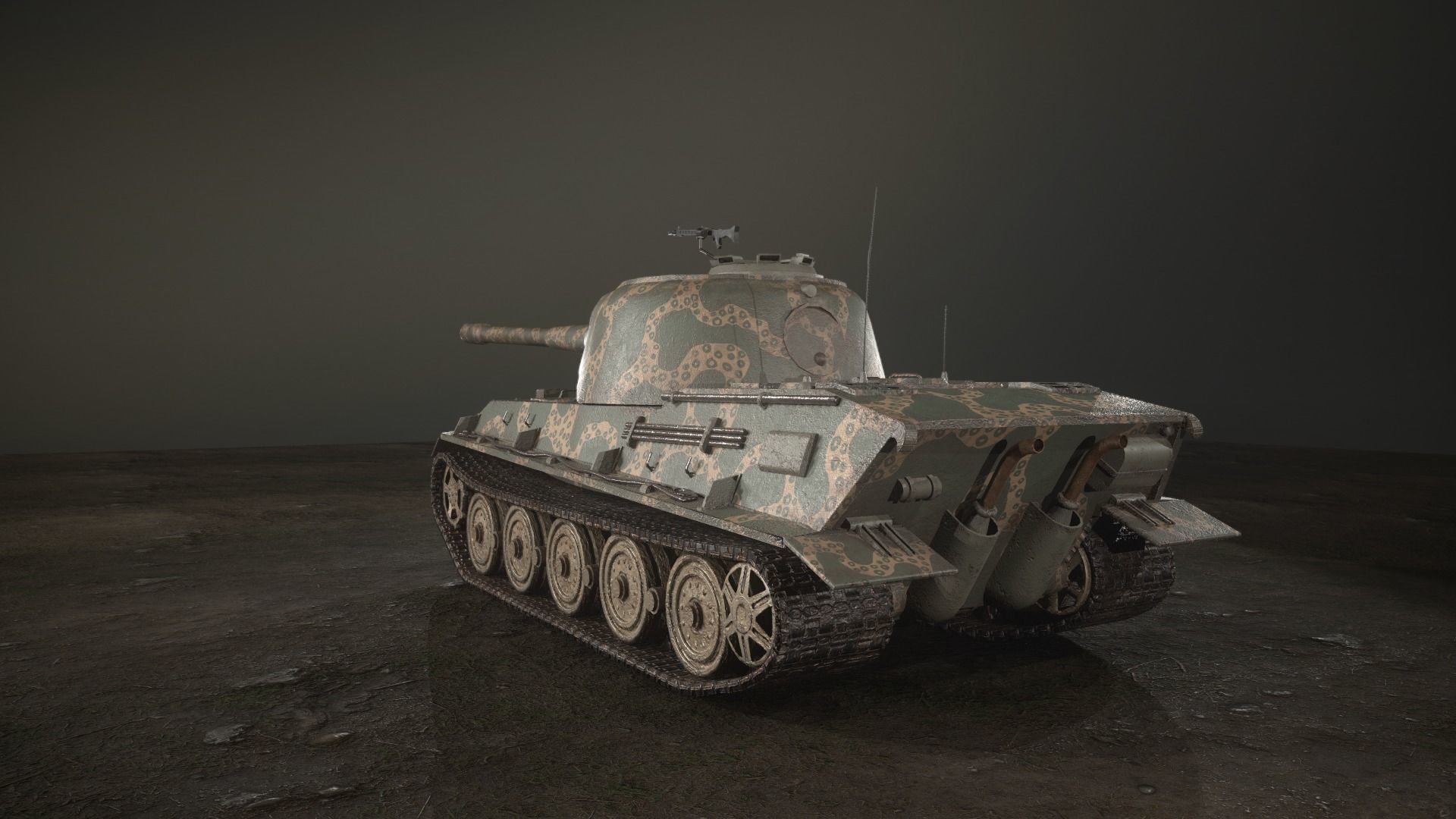 German Panzer VII Lowe Tank Low-poly 3D model_31