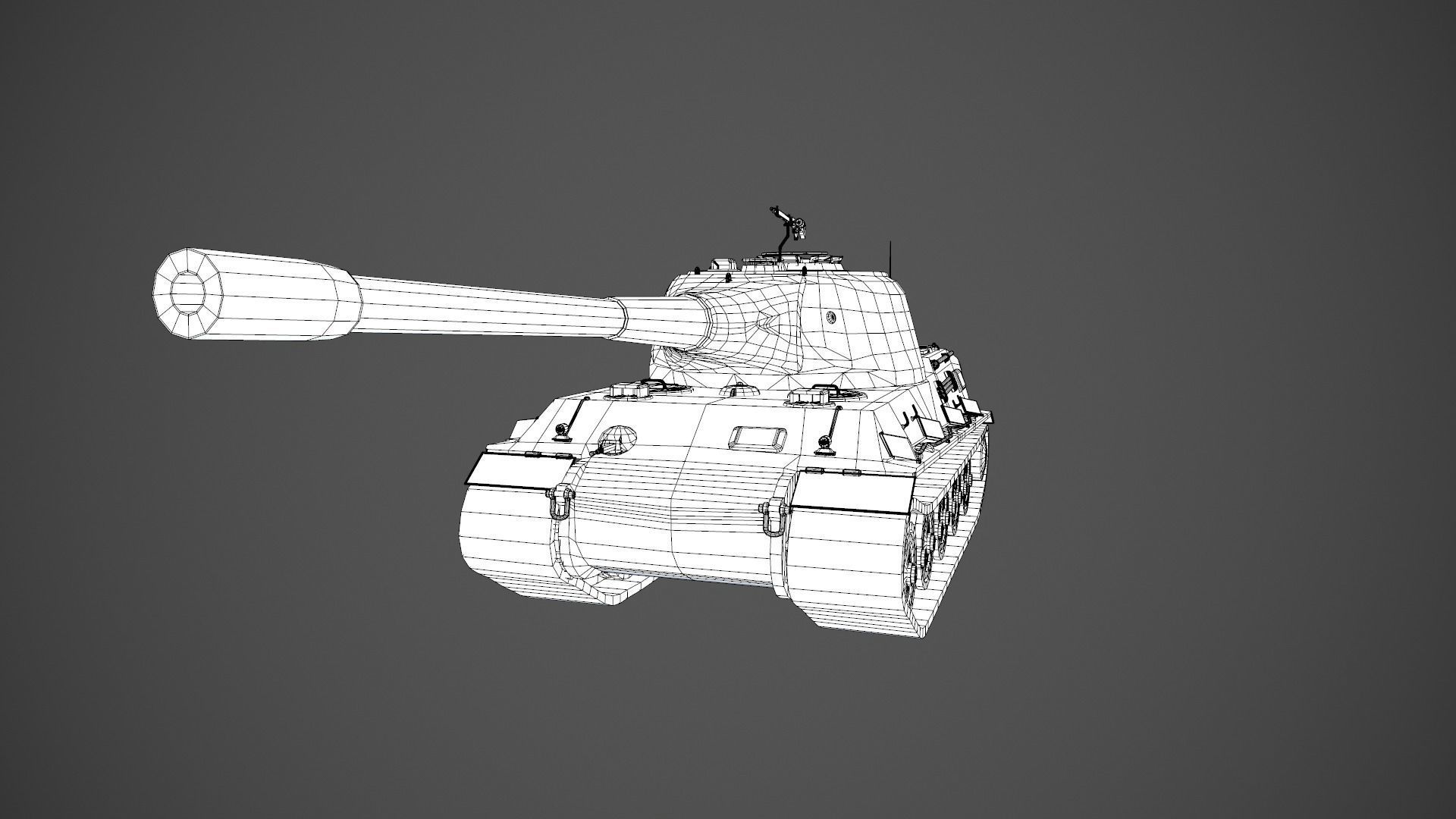 German Panzer VII Lowe Tank Low-poly 3D model_42