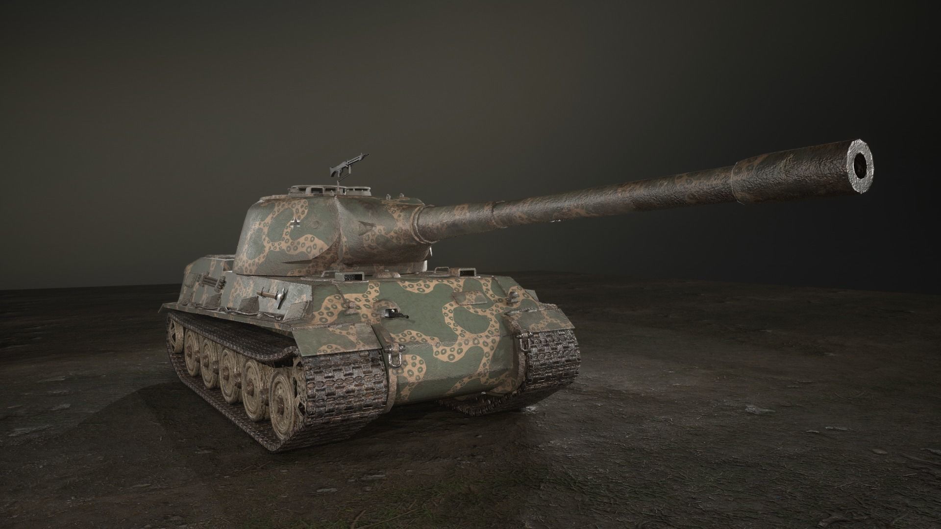 German Panzer VII Lowe Tank Low-poly 3D model_32