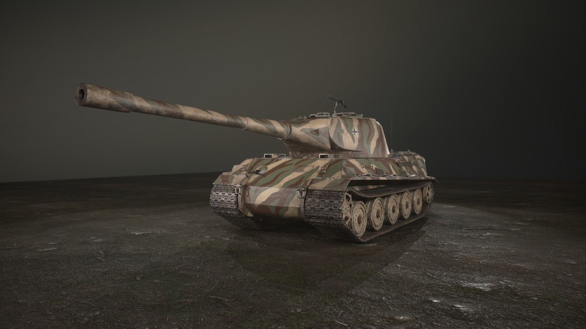 German Panzer VII Lowe Tank Low-poly 3D model_3