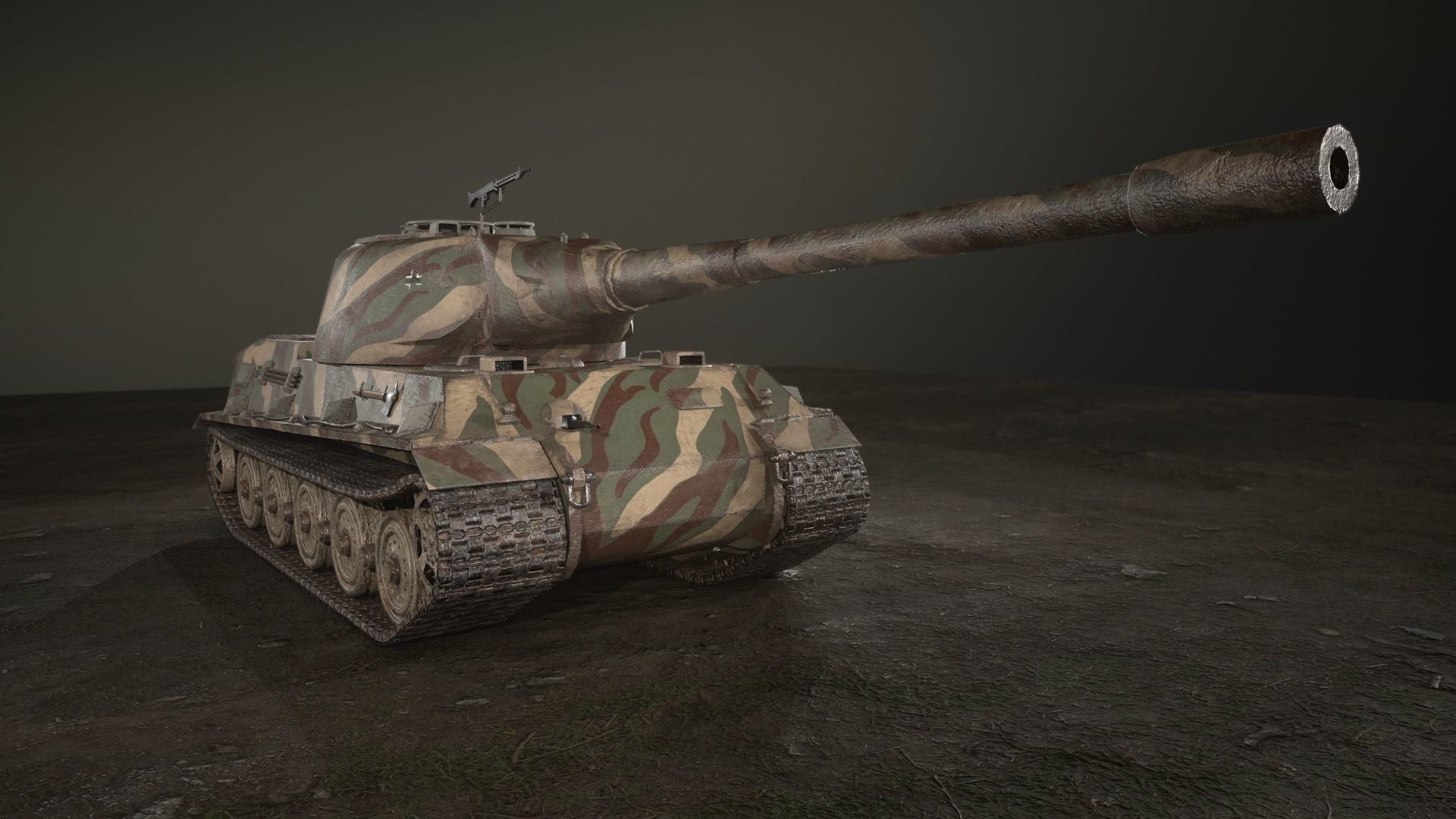 German Panzer VII Lowe Tank Low-poly 3D model_9