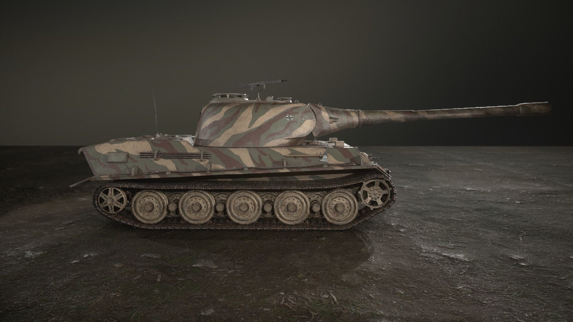 German Panzer VII Lowe Tank Low-poly 3D model_7