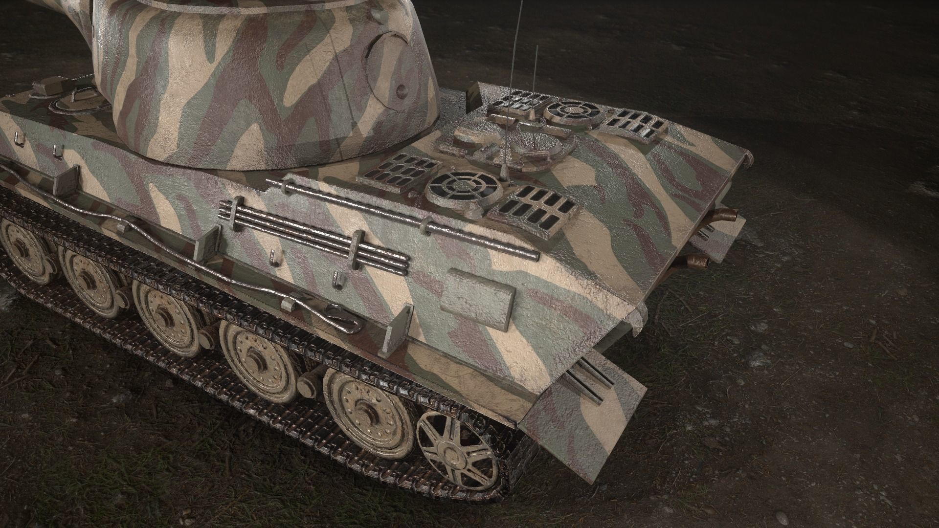 German Panzer VII Lowe Tank Low-poly 3D model_21