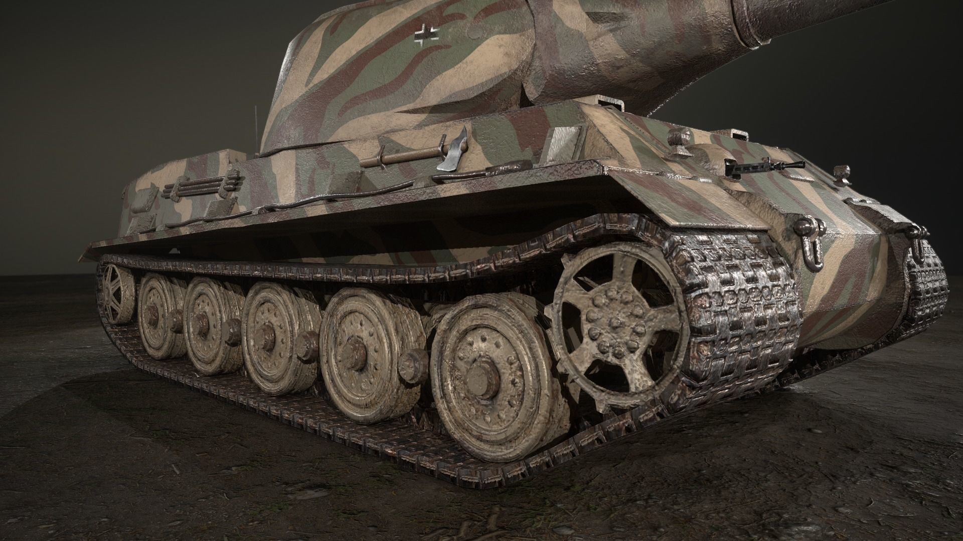 German Panzer VII Lowe Tank Low-poly 3D model_20