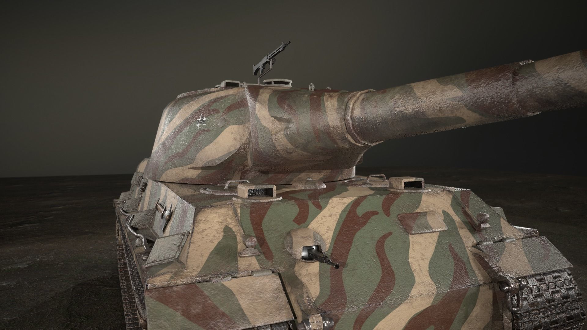 German Panzer VII Lowe Tank Low-poly 3D model_12