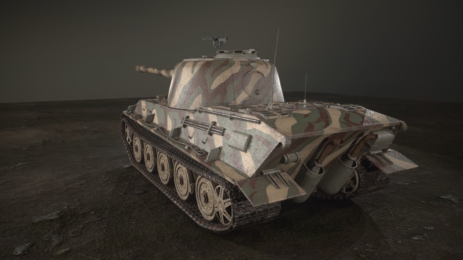 German Panzer VII Lowe Tank Low-poly 3D model_5