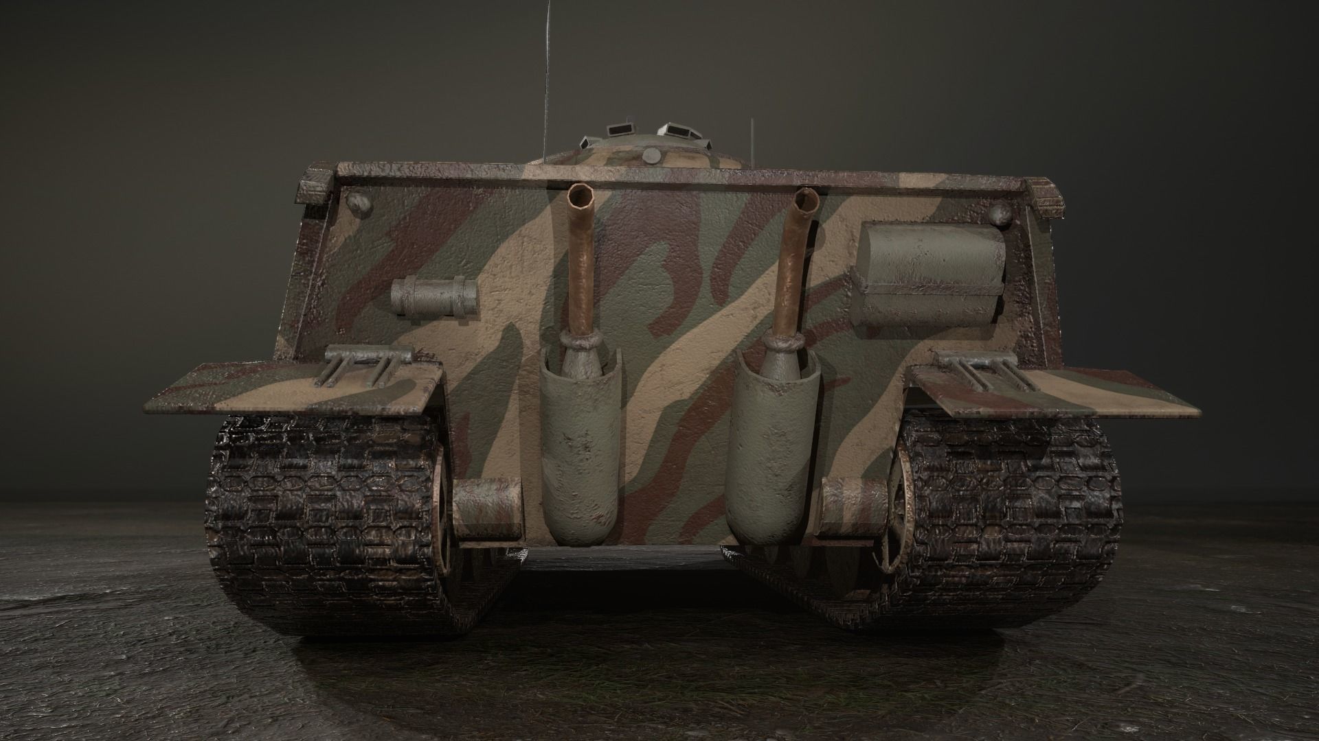 German Panzer VII Lowe Tank Low-poly 3D model_18