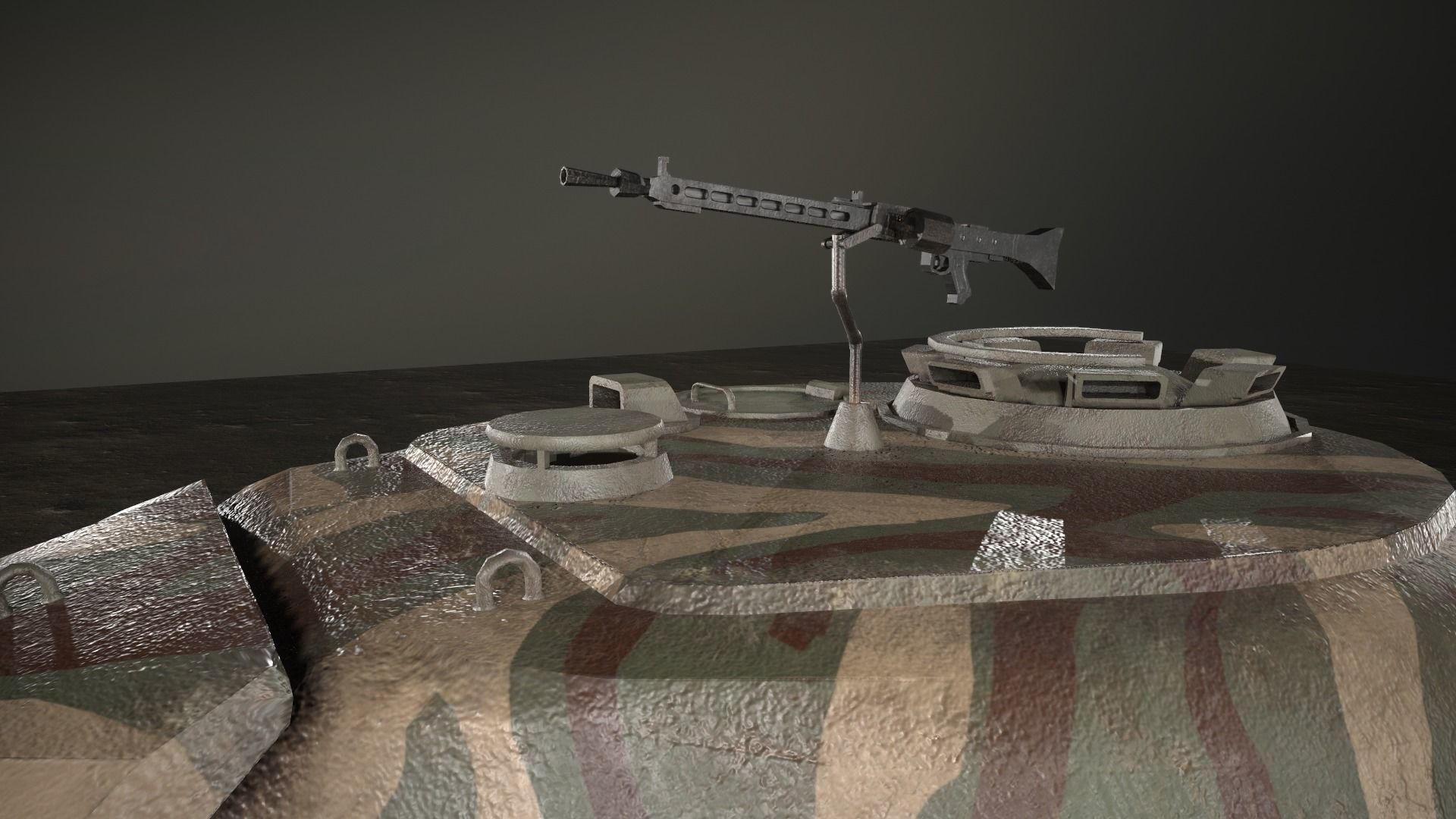 German Panzer VII Lowe Tank Low-poly 3D model_27