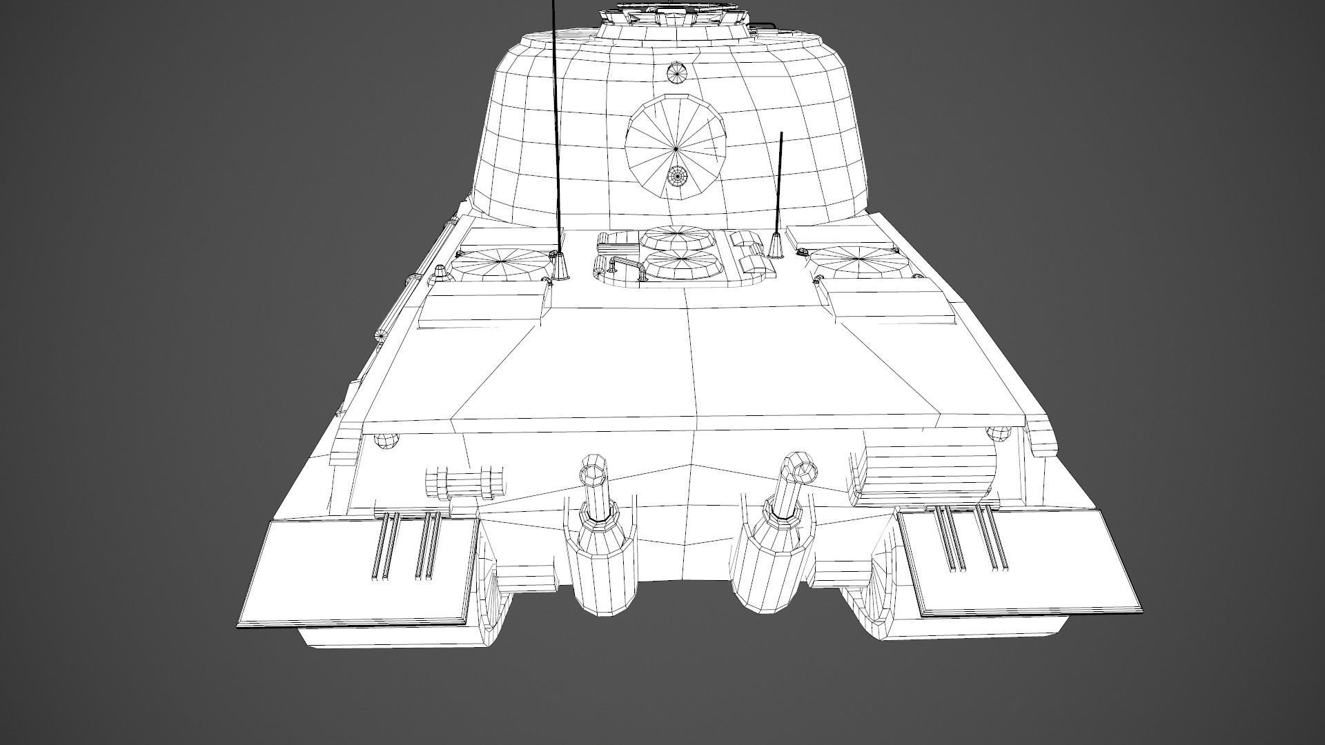 German Panzer VII Lowe Tank Low-poly 3D model_41