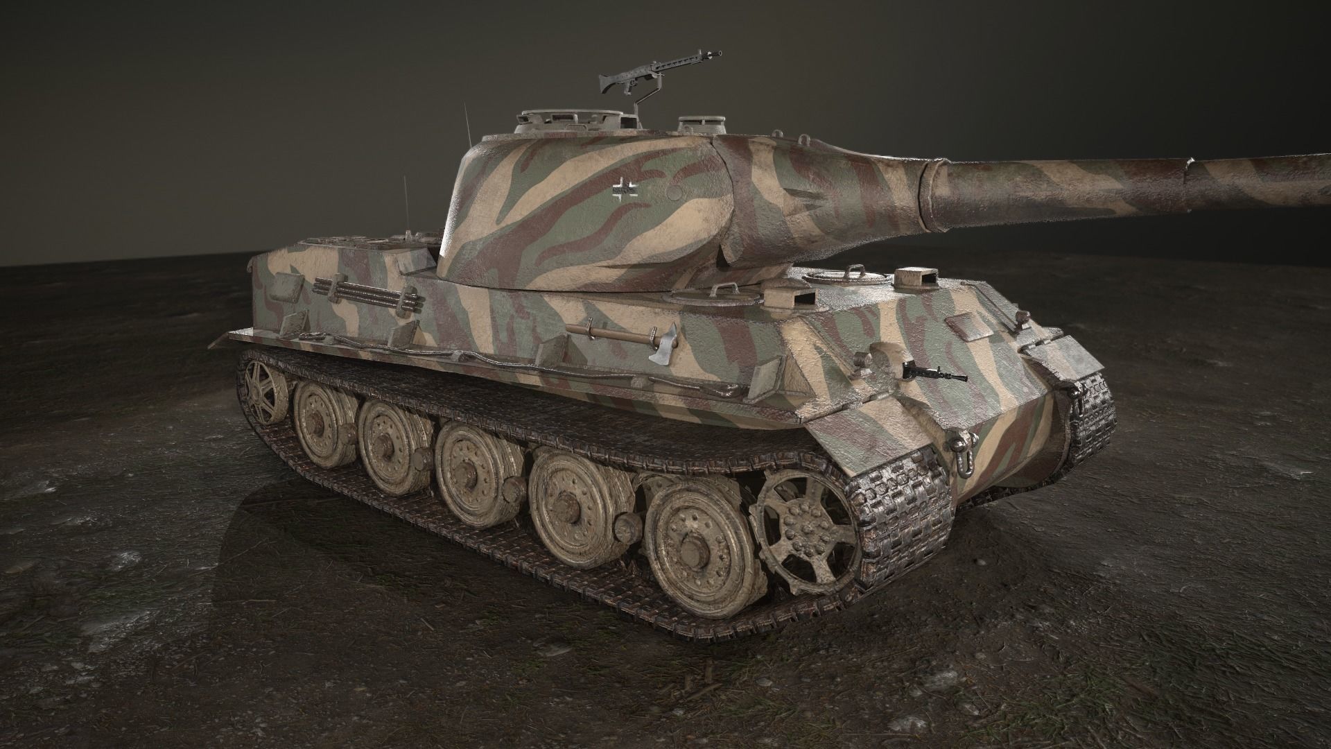 German Panzer VII Lowe Tank Low-poly 3D model_13