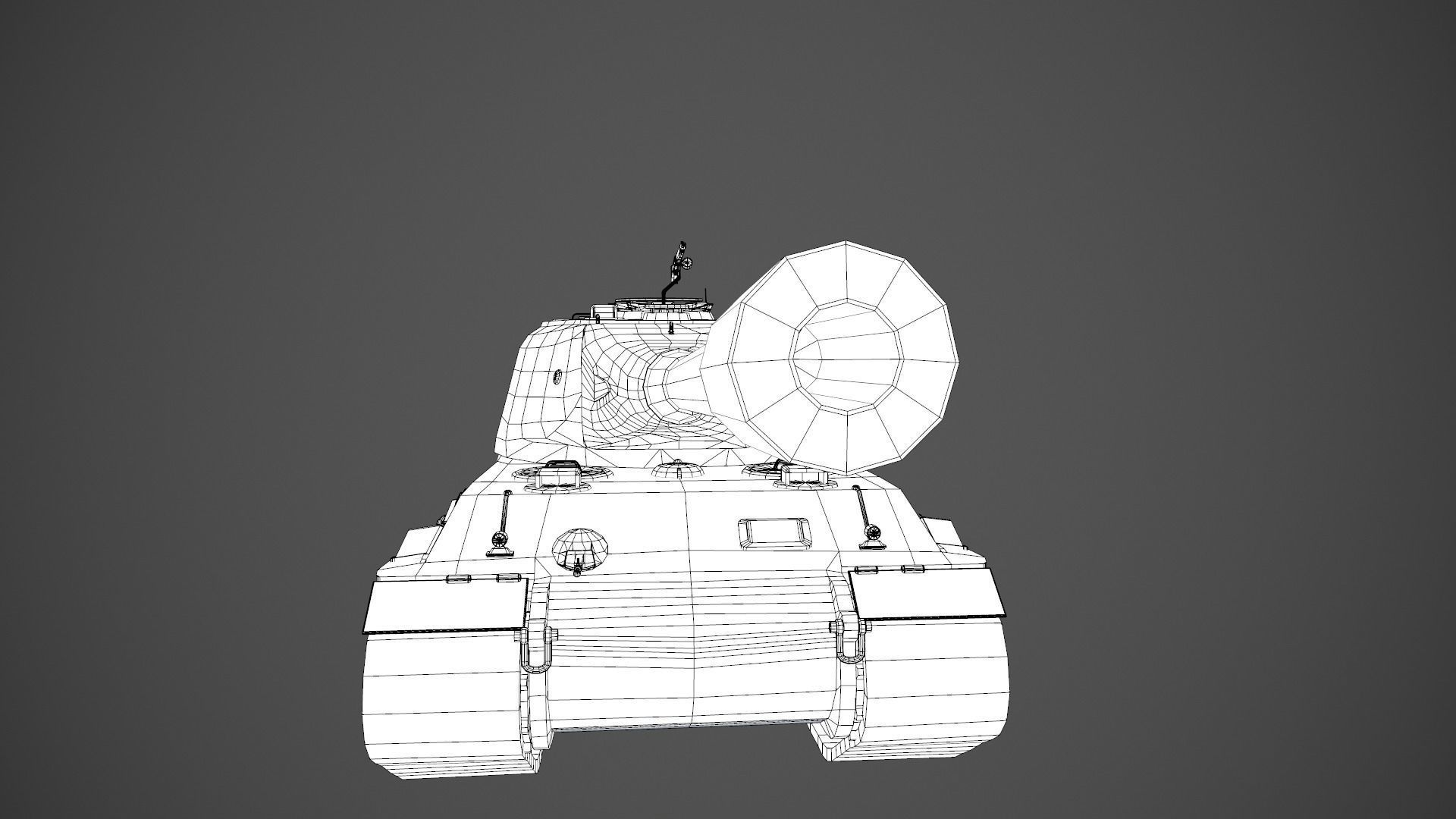 German Panzer VII Lowe Tank Low-poly 3D model_49