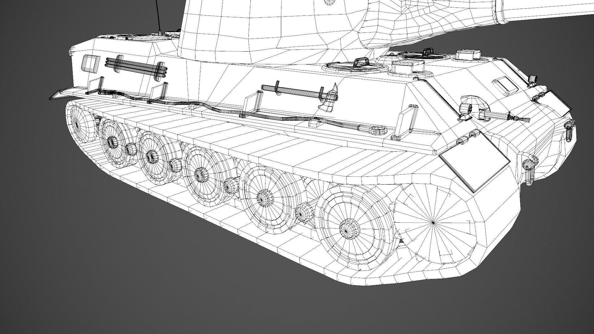 German Panzer VII Lowe Tank Low-poly 3D model_44