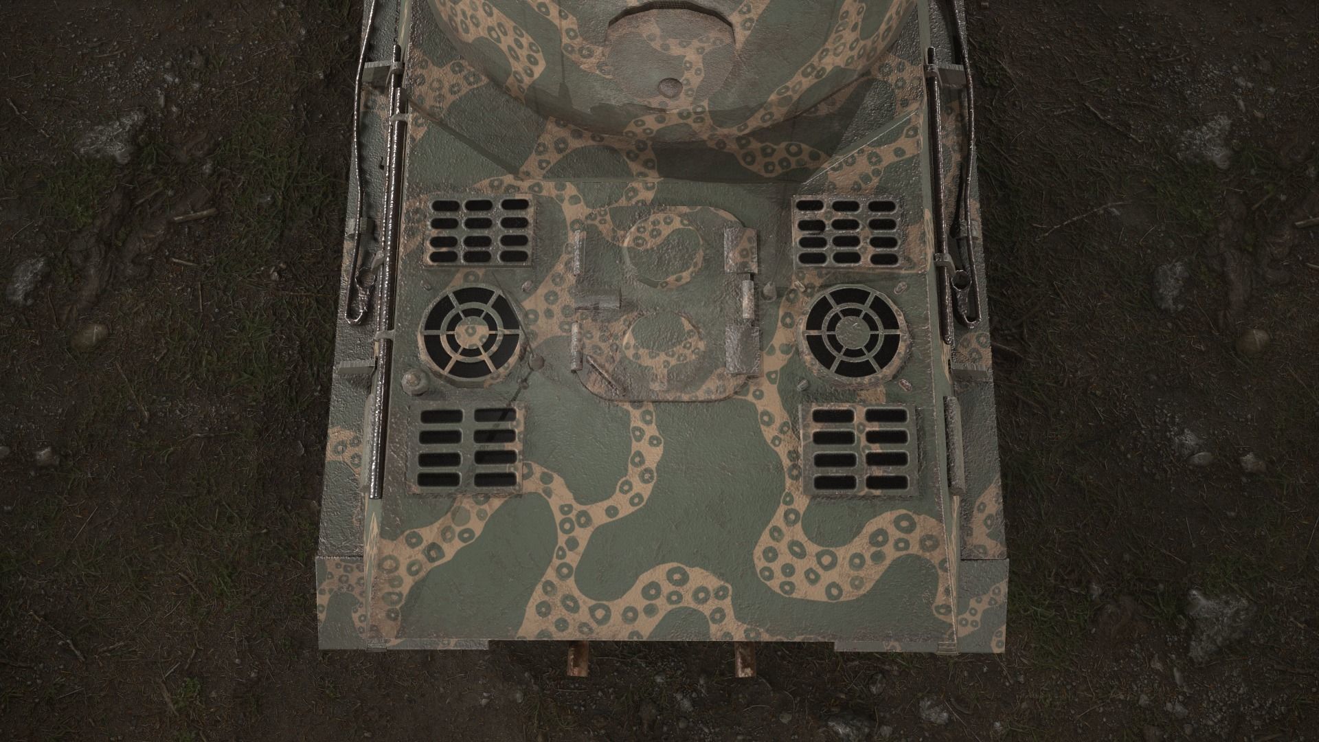 German Panzer VII Lowe Tank Low-poly 3D model_38