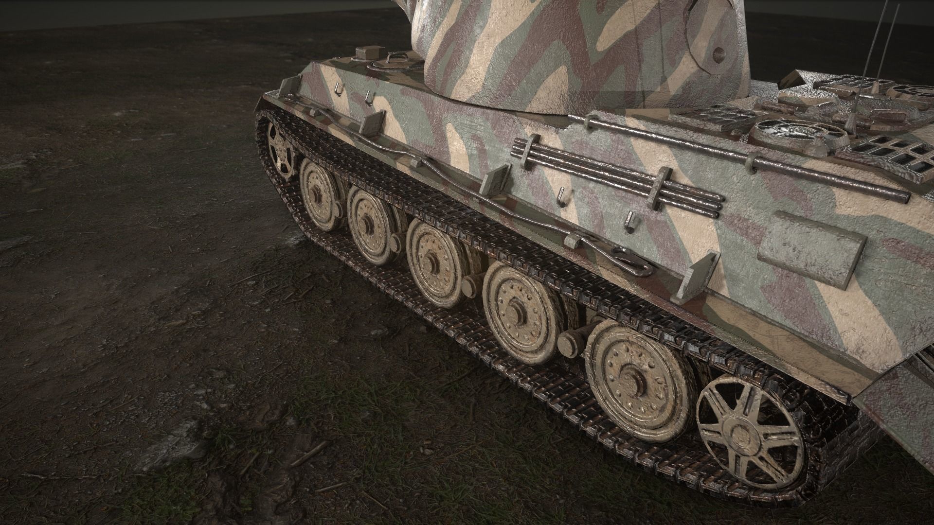 German Panzer VII Lowe Tank Low-poly 3D model_22