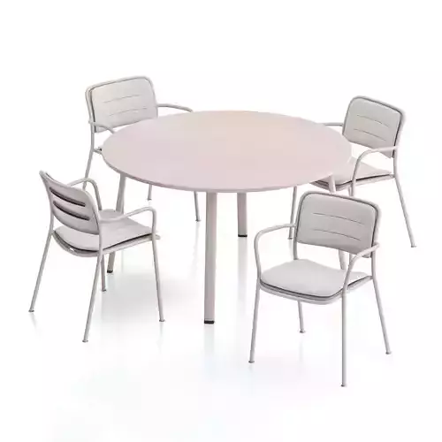 Kettal Village Table and Chair 3 3D model