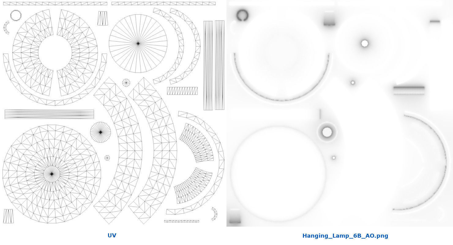 Hanging Lamp 6B Low-poly 3D model_6