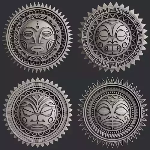 3d STL models for CNC router and 3d printer polynesia sun