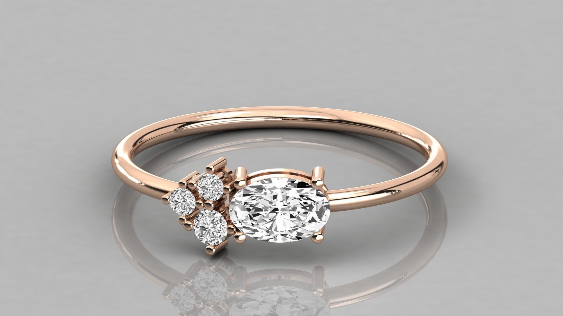 300 solitaire women ring 3dm 9 render stl detail bulk collection 3D print model_28