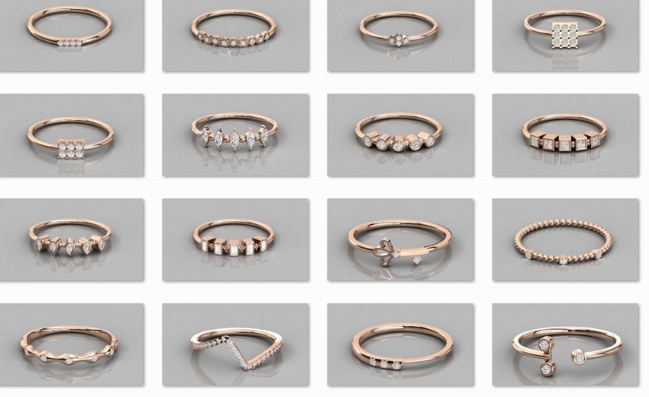 300 solitaire women ring 3dm 9 render stl detail bulk collection 3D print model_9