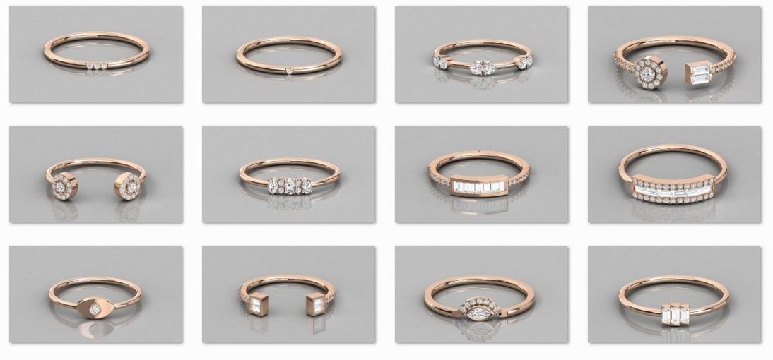 300 solitaire women ring 3dm 9 render stl detail bulk collection 3D print model_16