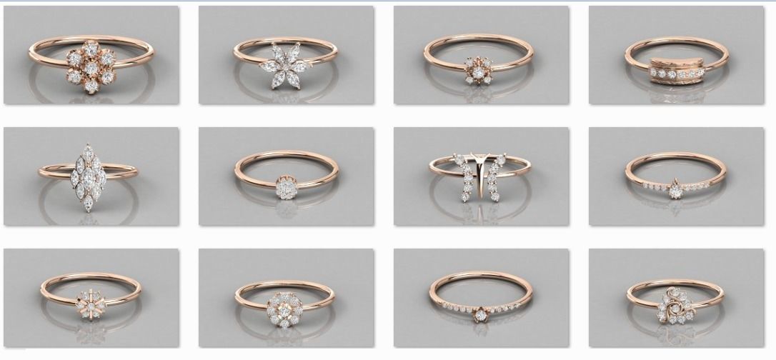 300 solitaire women ring 3dm 9 render stl detail bulk collection 3D print model_4