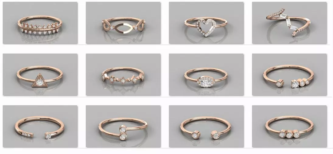 300 solitaire women ring 3dm 9 render stl detail bulk collection 3D print model_0