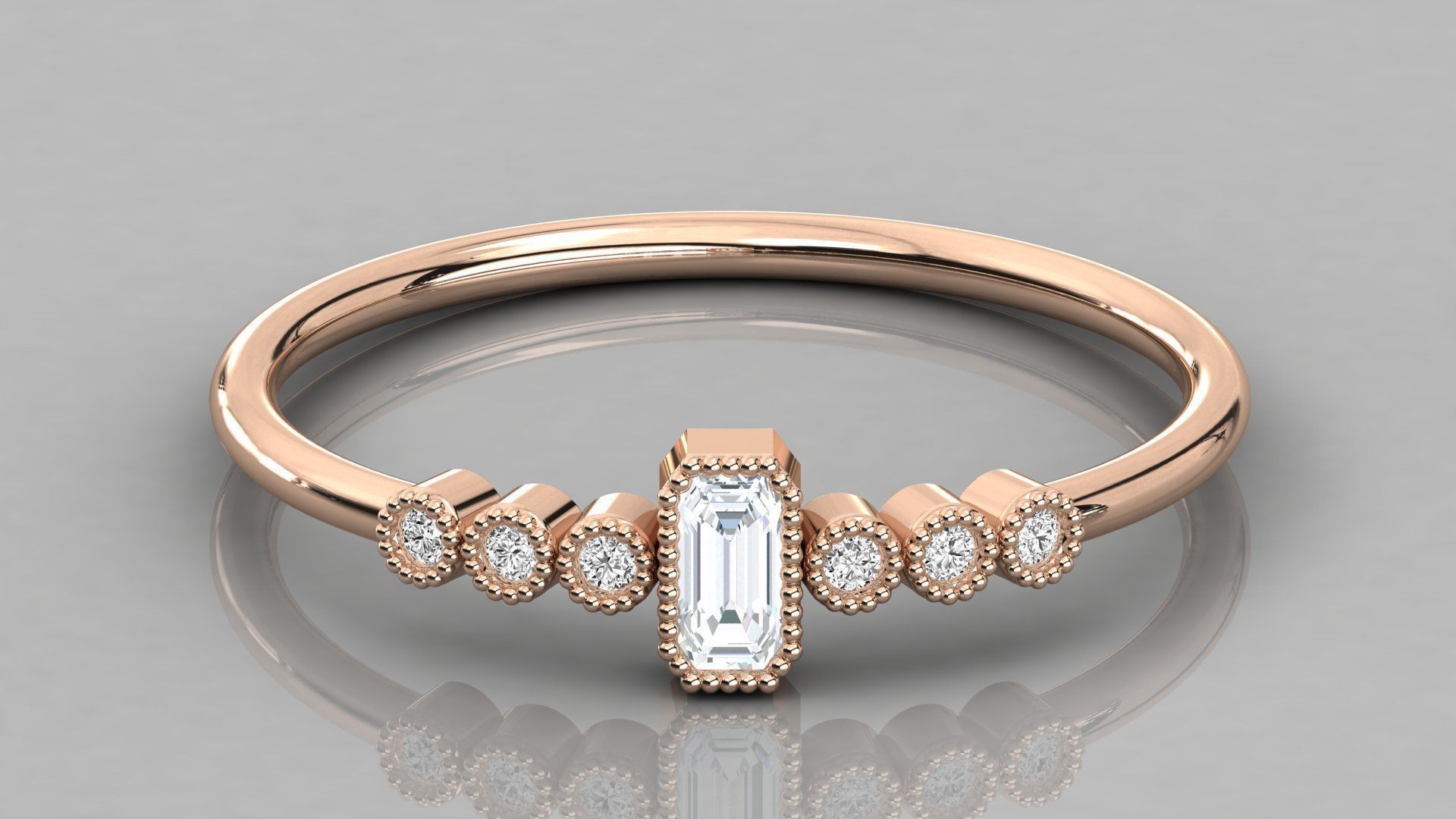 300 solitaire women ring 3dm 9 render stl detail bulk collection 3D print model_113