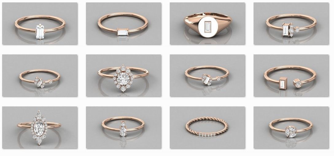 300 solitaire women ring 3dm 9 render stl detail bulk collection 3D print model_17