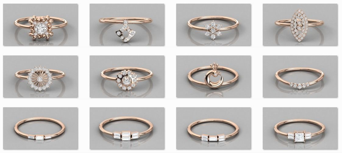 300 solitaire women ring 3dm 9 render stl detail bulk collection 3D print model_6