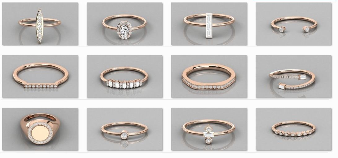 300 solitaire women ring 3dm 9 render stl detail bulk collection 3D print model_15