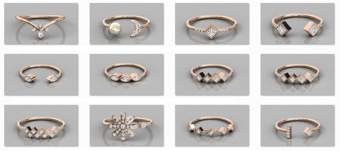 300 solitaire women ring 3dm 9 render stl detail bulk collection 3D print model_7