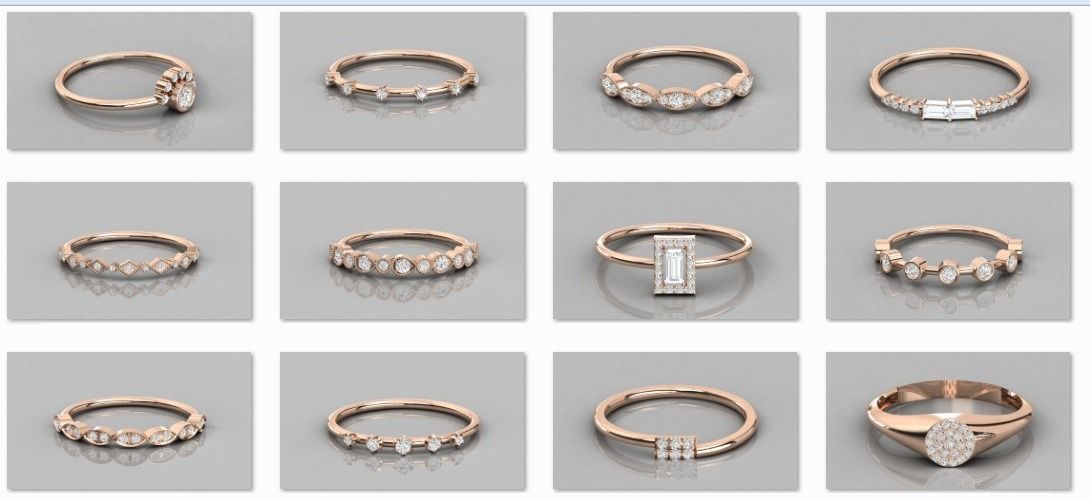 300 solitaire women ring 3dm 9 render stl detail bulk collection 3D print model_10