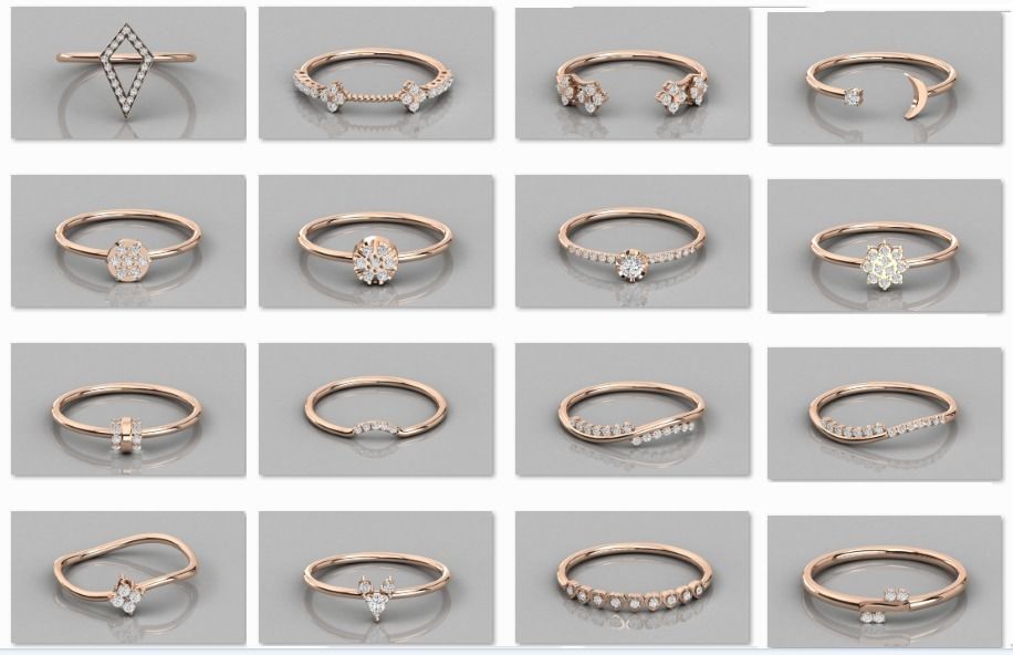 300 solitaire women ring 3dm 9 render stl detail bulk collection 3D print model_8