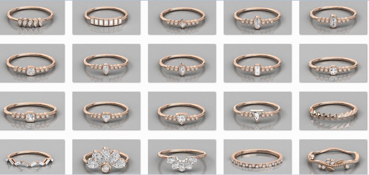 300 solitaire women ring 3dm 9 render stl detail bulk collection 3D print model_14