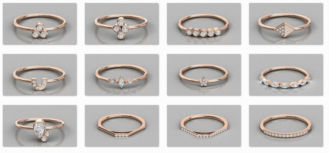 300 solitaire women ring 3dm 9 render stl detail bulk collection 3D print model_1